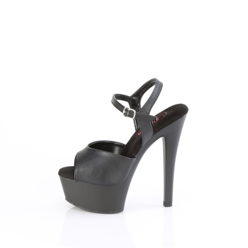 Pleaser Gleam-609 Vegan Leather Hakken Dames Zwart | BELGIE BELGUXFN