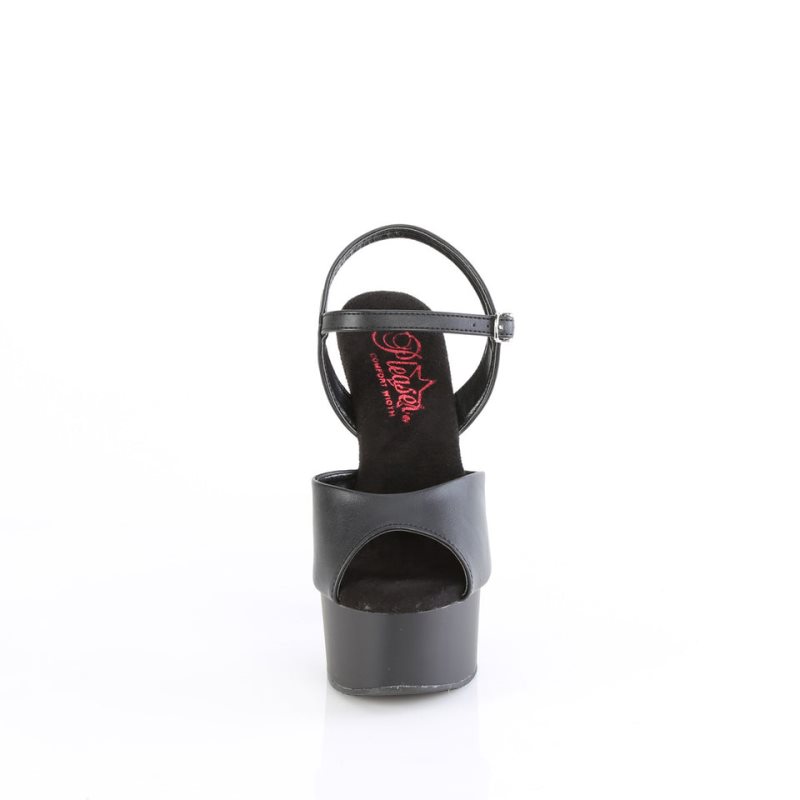 Pleaser Gleam-609 Vegan Leather Hakken Dames Zwart | BELGIE BELGUXFN