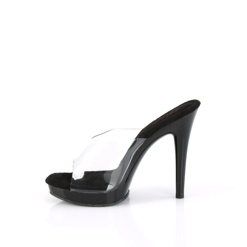 Pleaser Glory-501 Badslippers Plateauzool Dames Zwart | BELGIE BENCERAK