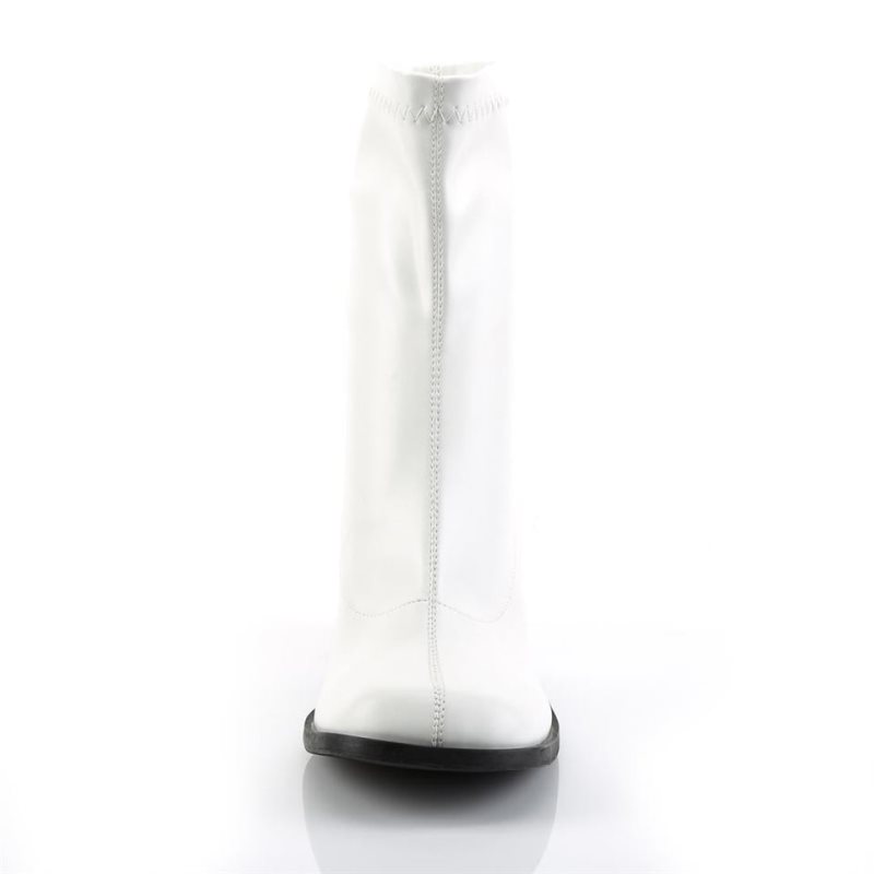 Pleaser Gogo-150 Vegan Leather Laarzen Dames Wit | BELGIE BEQRPMSH