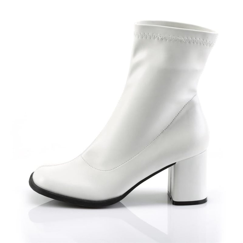 Pleaser Gogo-150 Vegan Leather Laarzen Dames Wit | BELGIE BEQRPMSH
