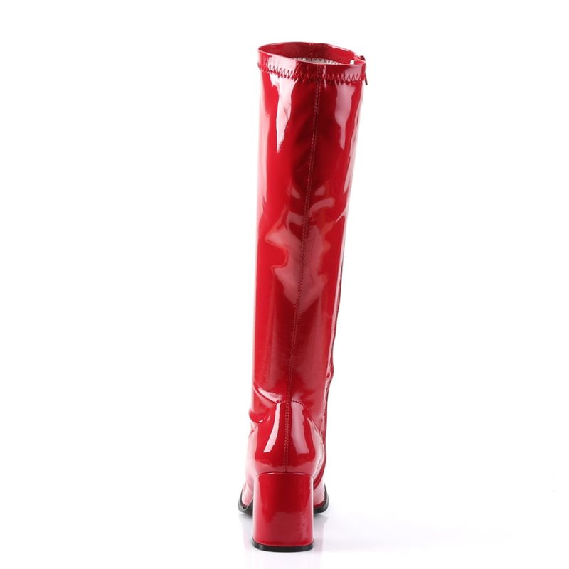 Pleaser Gogo-300 Knie Laarzen Dames Rood | BELGIE BEBQFLGV