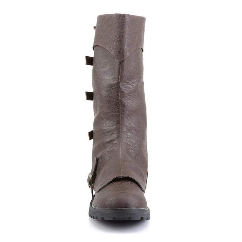 Pleaser Gotham-105 Knie Laarzen Heren Bruin | BELGIE BEZJKNSD