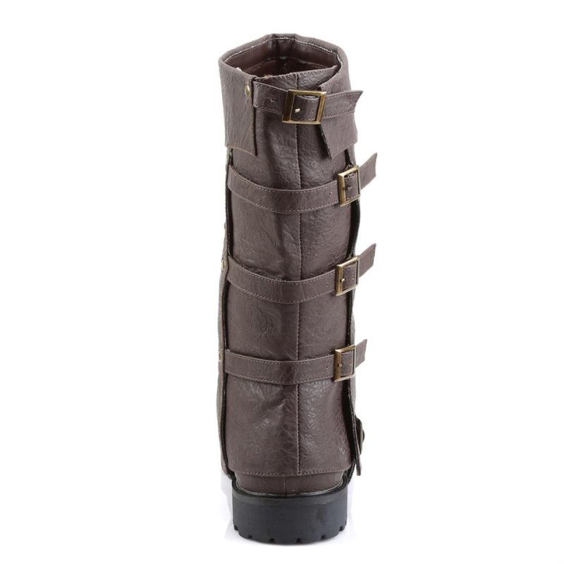 Pleaser Gotham-105 Knie Laarzen Heren Bruin | BELGIE BEZJKNSD