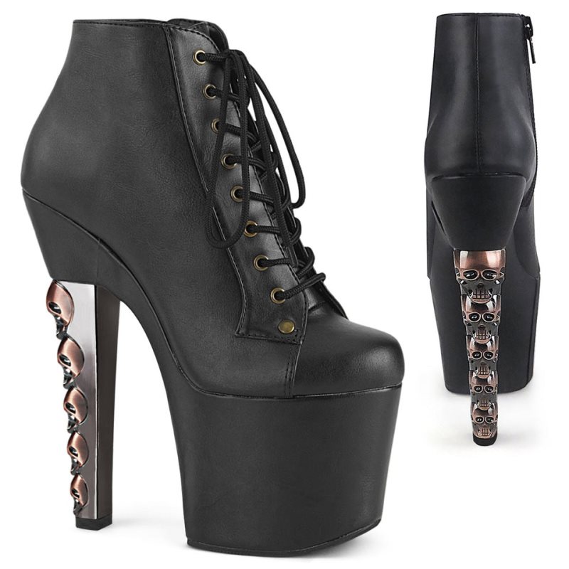 Pleaser Hex-1005 Vegan Leather Laarzen Dames Zwart | BELGIE BEVGZHRC