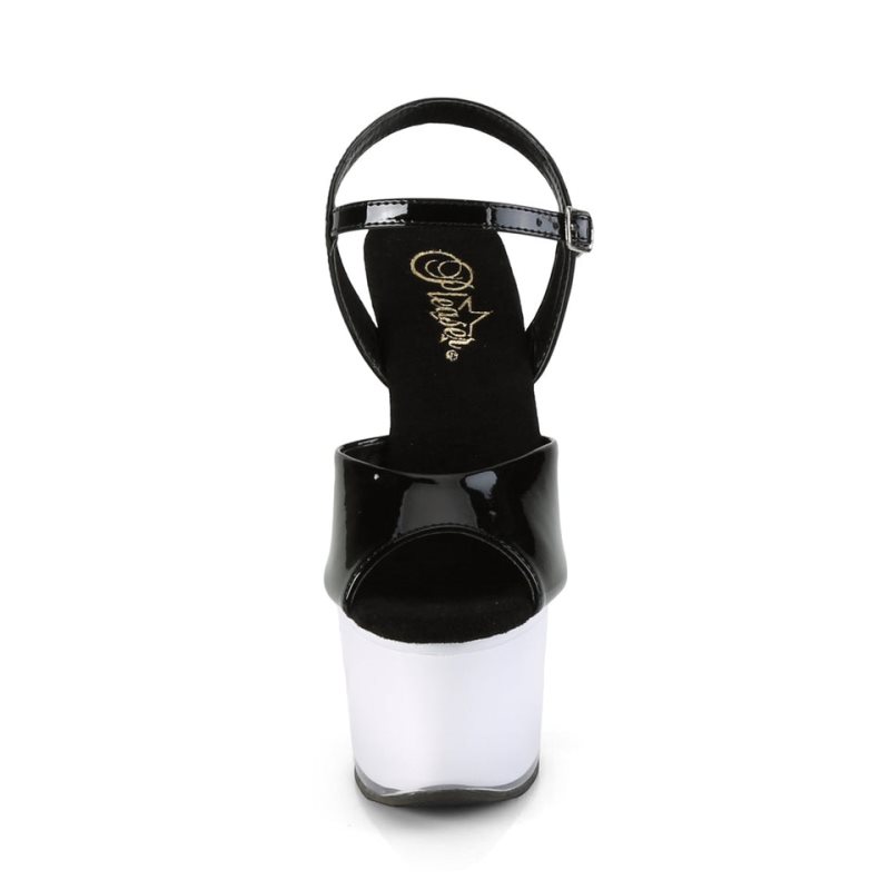 Pleaser Illuminator-709 Hakken Dames Zwart Wit | BELGIE BECJIPXQ
