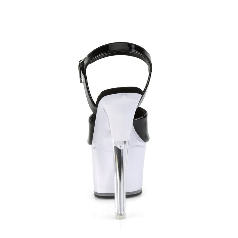 Pleaser Illuminator-709 Hakken Dames Zwart Wit | BELGIE BECJIPXQ