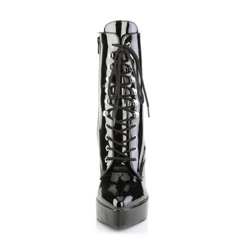 Pleaser Indulge-1020 Laarzen Dames Zwart | BELGIE BERNBGOZ
