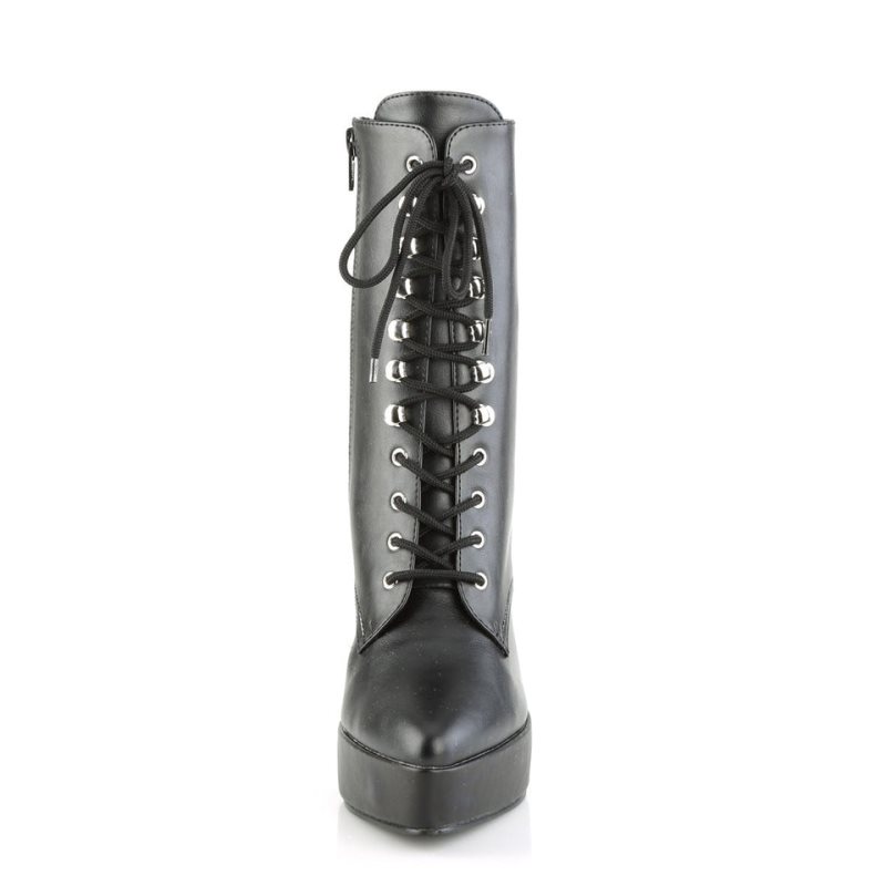 Pleaser Indulge-1020 Vegan Leather Laarzen Dames Zwart | BELGIE BEOTJEXU