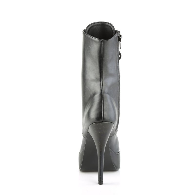 Pleaser Indulge-1020 Vegan Leather Laarzen Dames Zwart | BELGIE BEOTJEXU