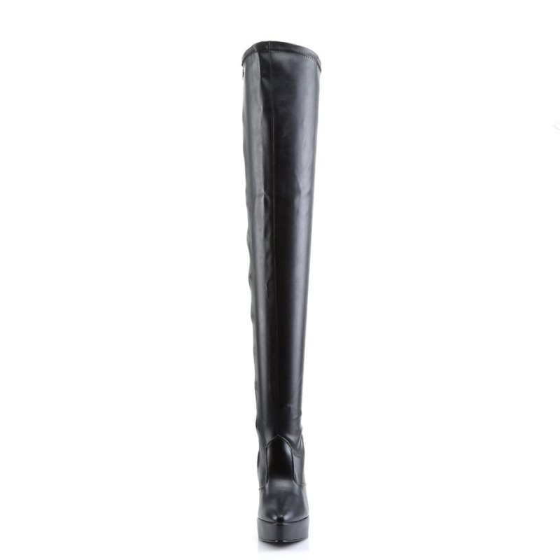 Pleaser Indulge-3000 Vegan Leather Hoge Hakken Dames Zwart | BELGIE BEDGONVK