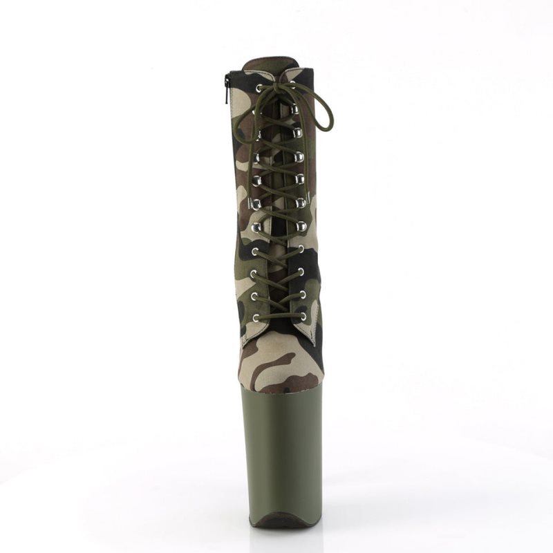 Pleaser Infinity-1020CAMO Laarzen Dames Groen | BELGIE BEHNBJUE