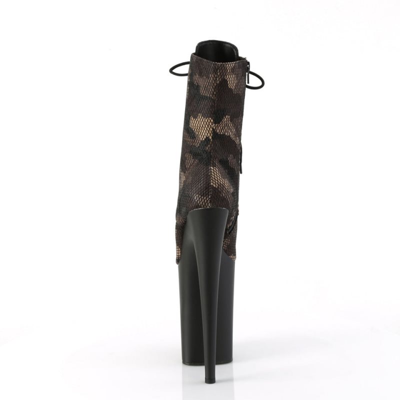 Pleaser Infinity-1020CM Laarzen Dames Groen Zwart | BELGIE BEHQUCYR