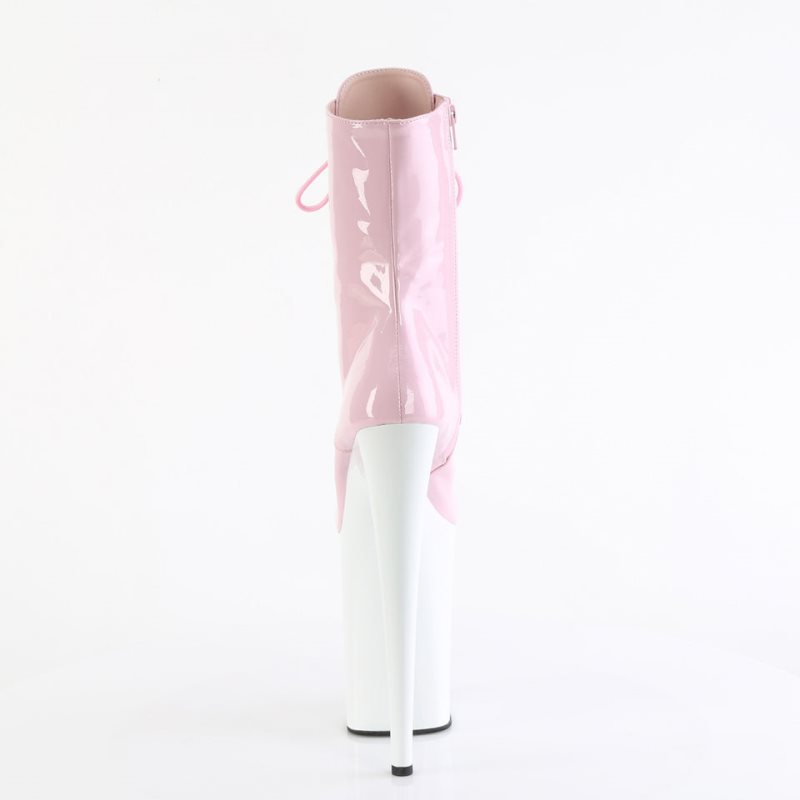 Pleaser Infinity-1020 Laarzen Dames Roze Wit | BELGIE BENHARCE