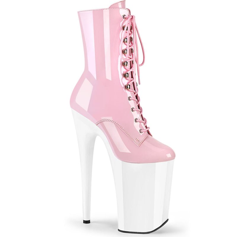Pleaser Infinity-1020 Laarzen Dames Roze Wit | BELGIE BENHARCE
