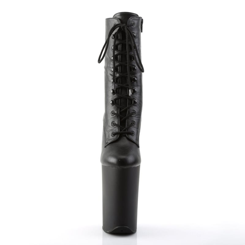 Pleaser Infinity-1020 Vegan Leather Laarzen Dames Zwart | BELGIE BEVJYWFA