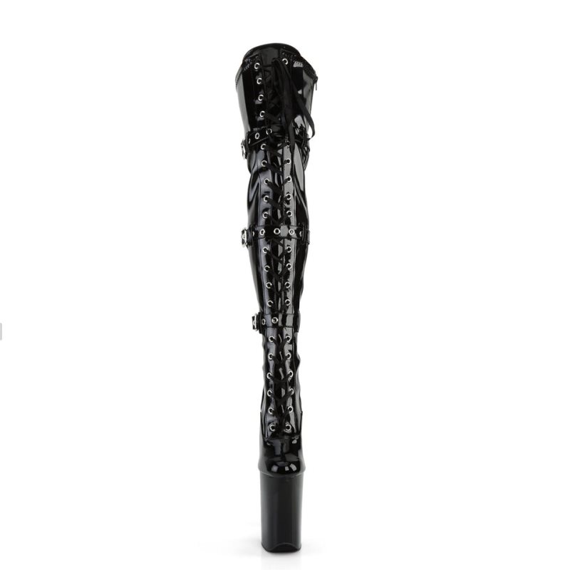 Pleaser Infinity-3028 Hoge Hakken Dames Zwart | BELGIE BEGQPCLB