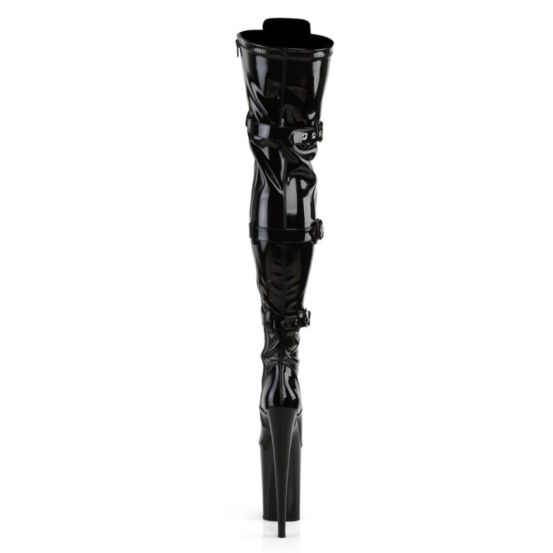 Pleaser Infinity-3028 Hoge Hakken Dames Zwart | BELGIE BEGQPCLB