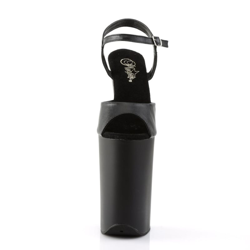 Pleaser Infinity-909 Vegan Leather Hakken Dames Zwart | BELGIE BEVFXHZI