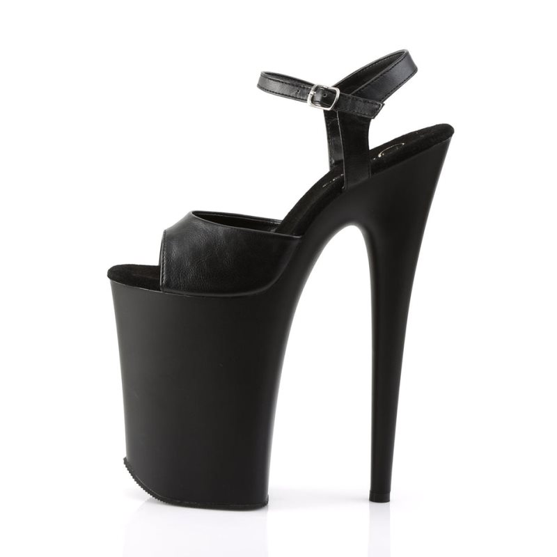 Pleaser Infinity-909 Vegan Leather Hakken Dames Zwart | BELGIE BEVFXHZI