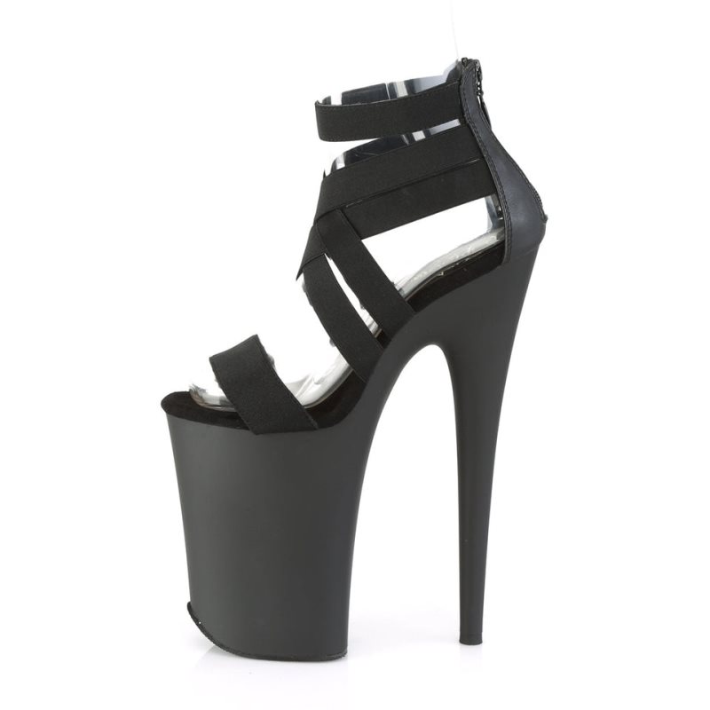 Pleaser Infinity-969 Vegan Leather Hakken Dames Zwart | BELGIE BEFRODTL