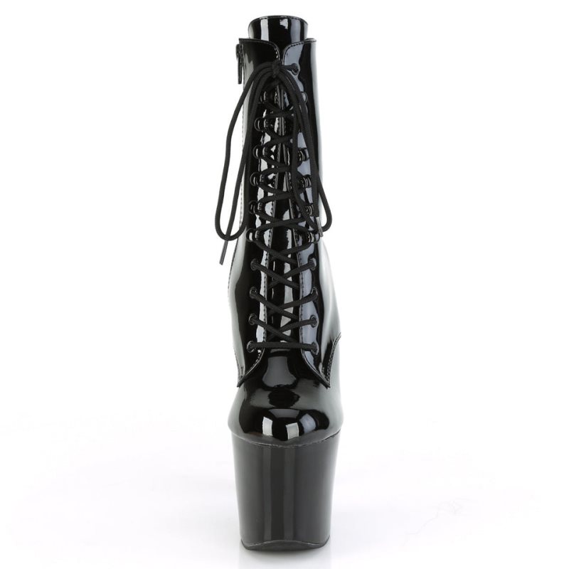 Pleaser Irongrip-1020 Laarzen Dames Zwart Zilver | BELGIE BELRZAGH