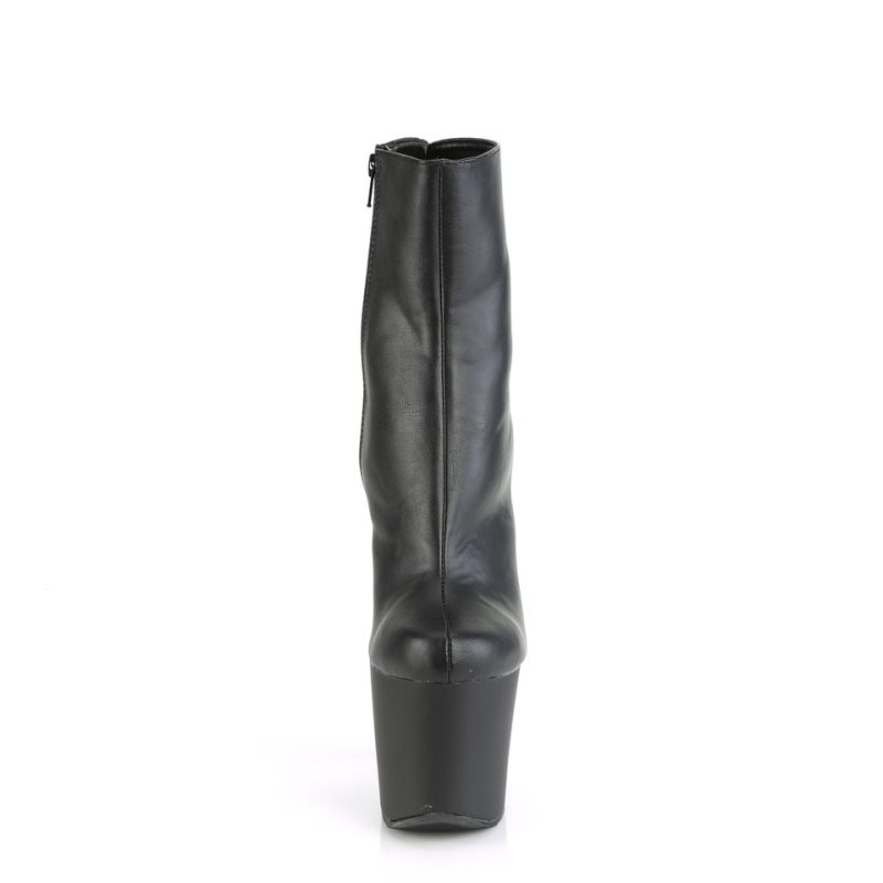 Pleaser Irongrip-1042 Vegan Leather Laarzen Dames Zwart Zilver | BELGIE BECMREZB
