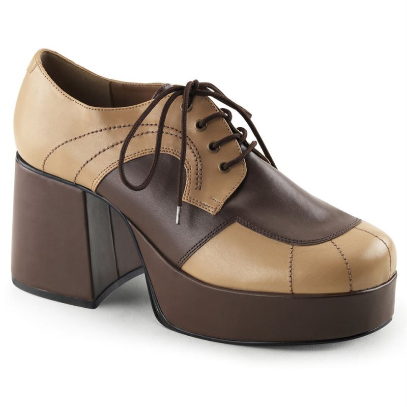 Pleaser Jazz-06 Enkellaarzen Heren Beige Bruin | BELGIE BEOYUEQN
