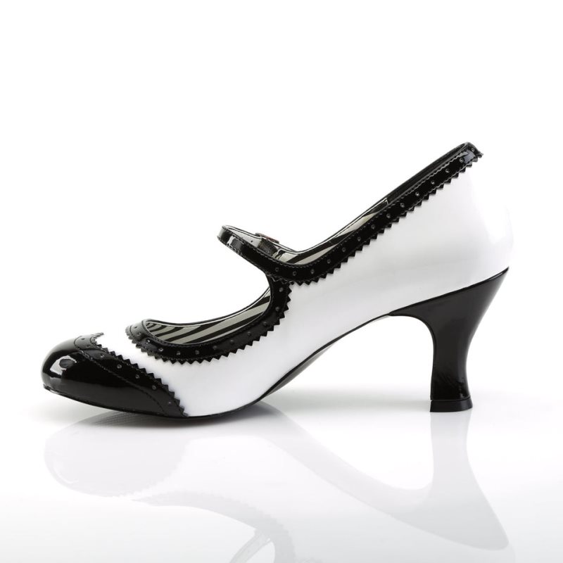 Pleaser Jenna-06 Hakken Dames Wit Zwart | BELGIE BEVADLWX