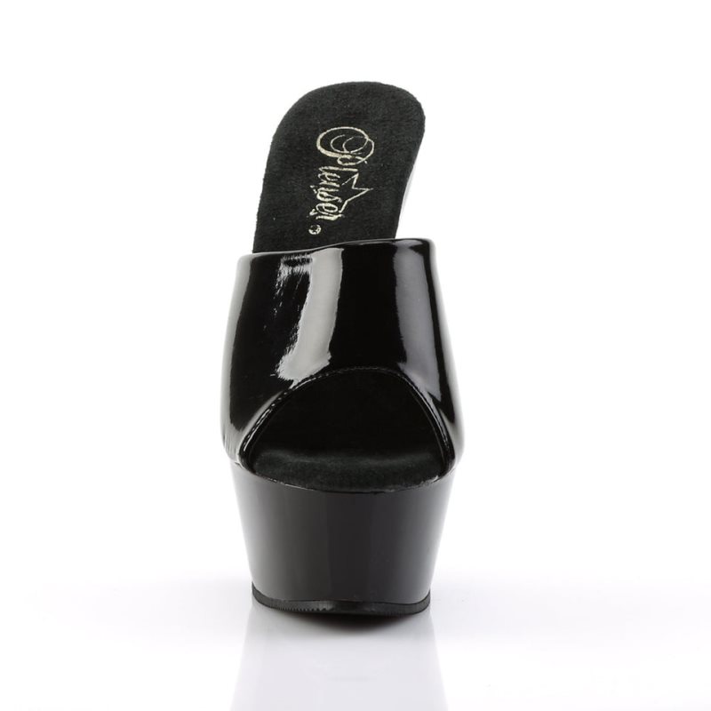 Pleaser Kiss-201 Badslippers Plateauzool Dames Zwart | BELGIE BERXCBUP