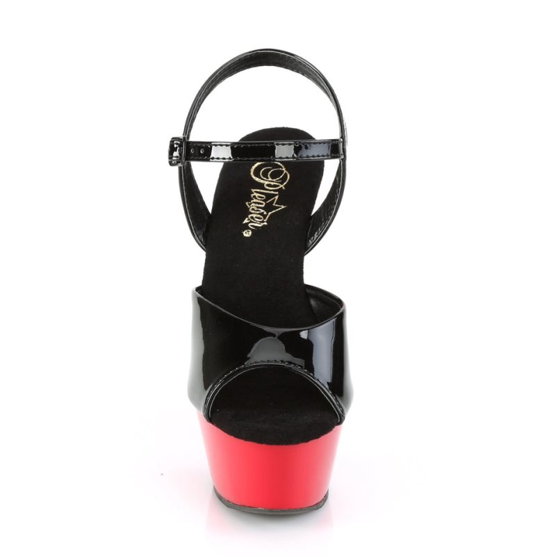 Pleaser Kiss-209 Hakken Dames Zwart Rood | BELGIE BEZJMBVH