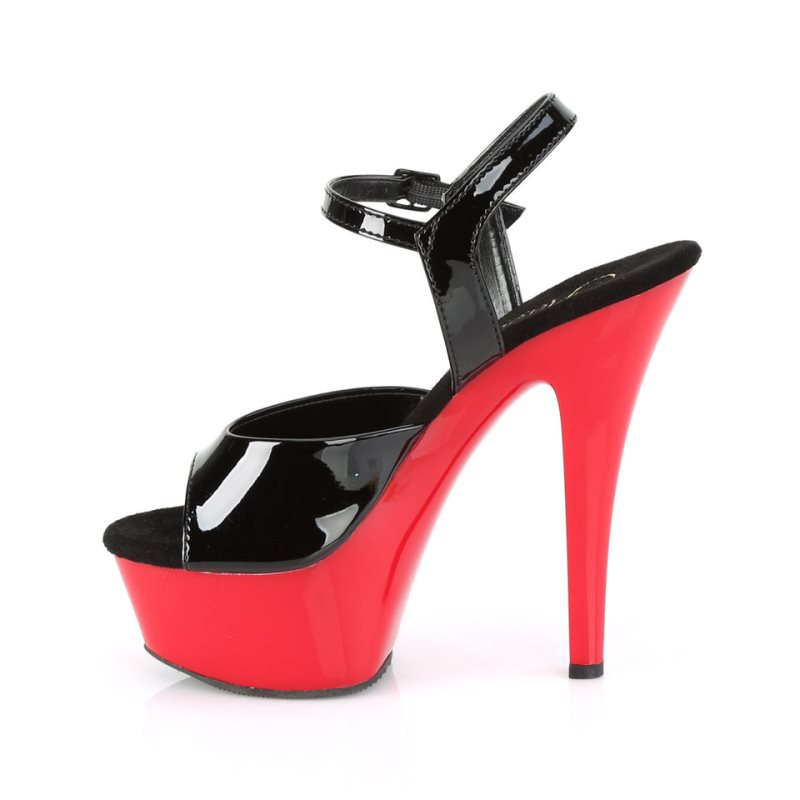 Pleaser Kiss-209 Hakken Dames Zwart Rood | BELGIE BEZJMBVH