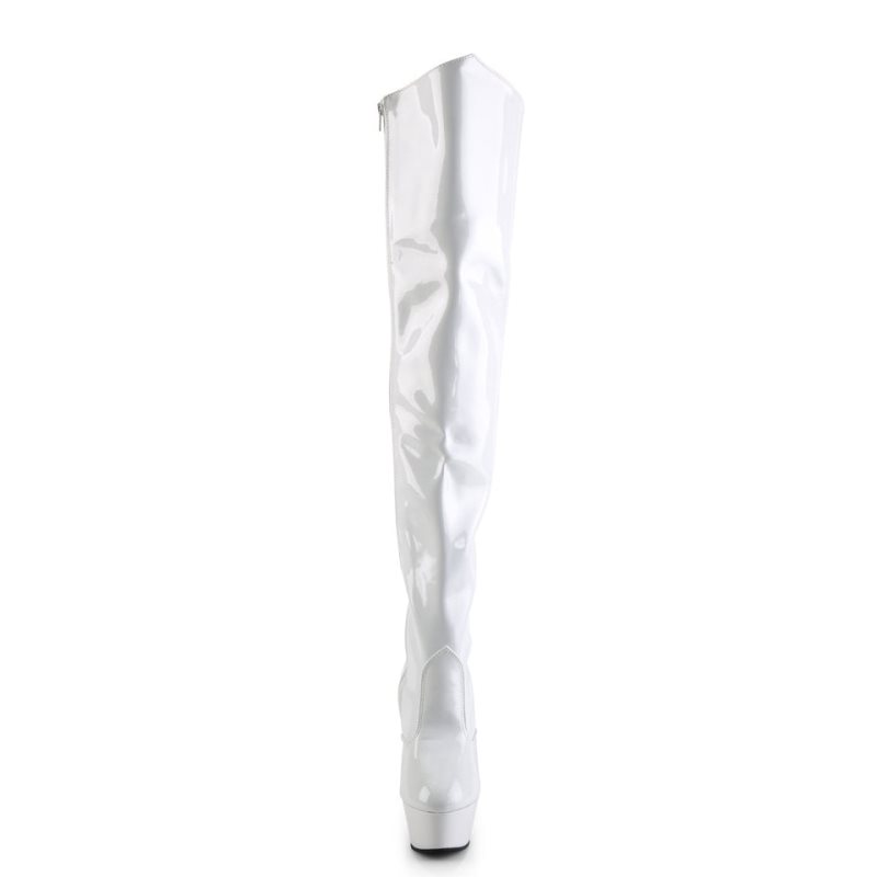 Pleaser Kiss-3010 Hoge Hakken Dames Wit | BELGIE BEUTAZQO