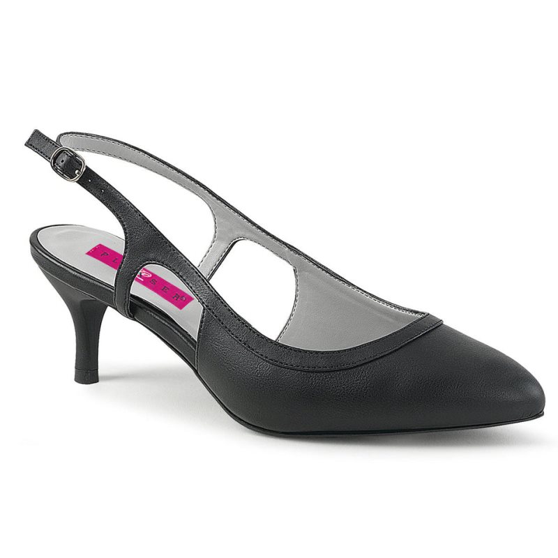 Pleaser Kitten-02 Vegan Leather Hakken Dames Zwart | BELGIE BEIMJXGS