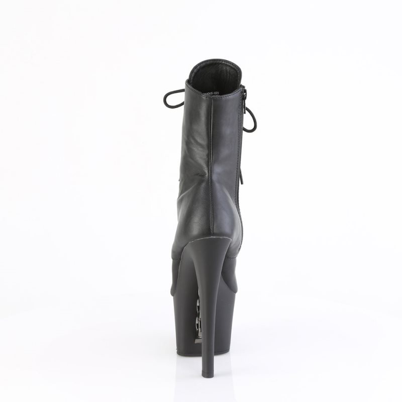 Pleaser Knucks-1020 Vegan Leather Laarzen Dames Zwart | BELGIE BEPYXQME