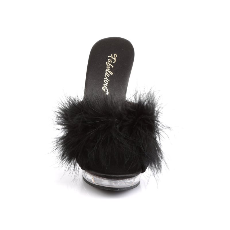 Pleaser Lip-101-8 Badslippers Plateauzool Dames Zwart | BELGIE BENQGLHO