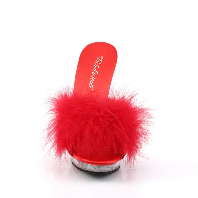 Pleaser Lip-101-8 Badslippers Plateauzool Dames Rood | BELGIE BENJIBUK