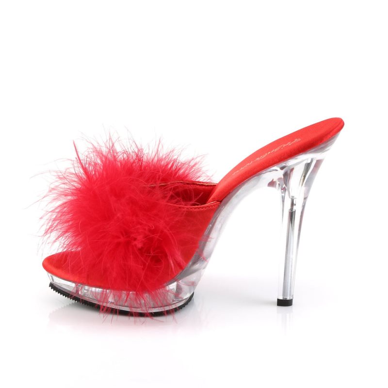 Pleaser Lip-101-8 Badslippers Plateauzool Dames Rood | BELGIE BENJIBUK