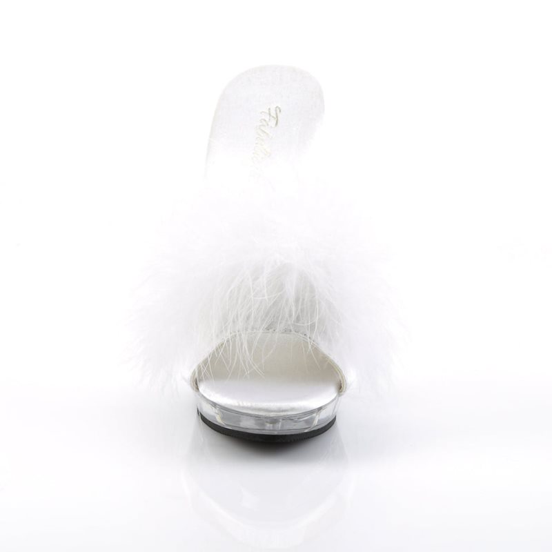 Pleaser Lip-101-8 Badslippers Plateauzool Dames Wit | BELGIE BECXENQH
