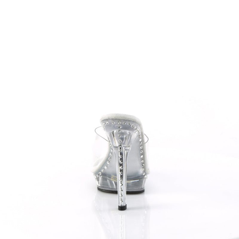Pleaser Lip-101LS Badslippers Plateauzool Dames Clear | BELGIE BEGUXBSY
