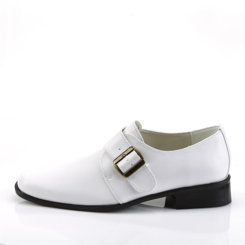 Pleaser Loafer-12 Vegan Leather Derby Schoenen Heren Wit | BELGIE BEVXNJFT