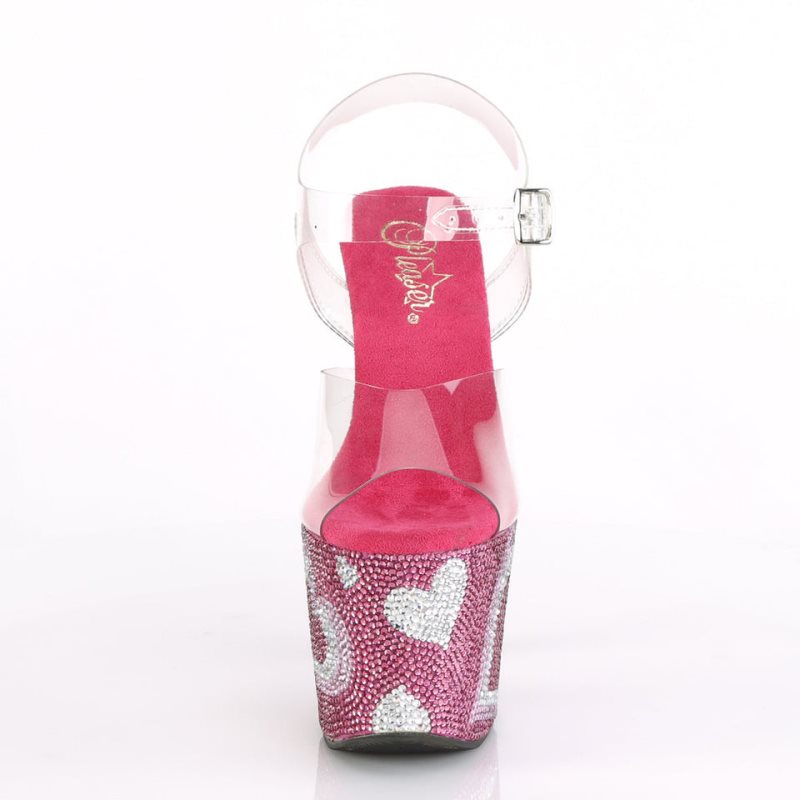 Pleaser Lovesick-708HEART Hakken Dames Roze | BELGIE BEOBLMJD