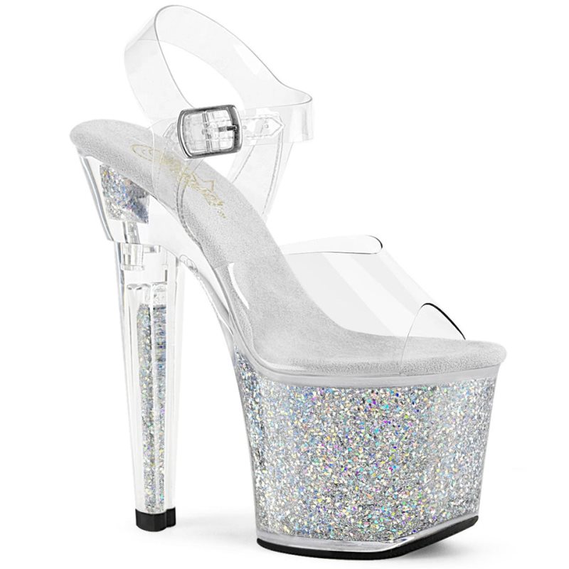 Pleaser Lovesick-708SG Hakken Dames Zilver | BELGIE BEHTIMLX