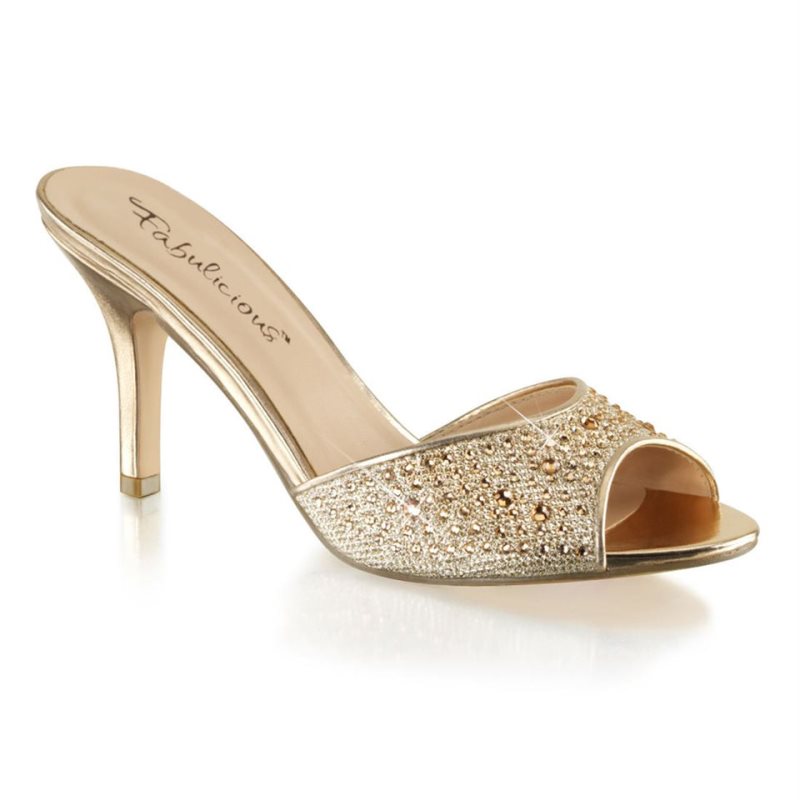 Pleaser Lucy-01 Badslippers Dames Goud | BELGIE BELSNRWZ