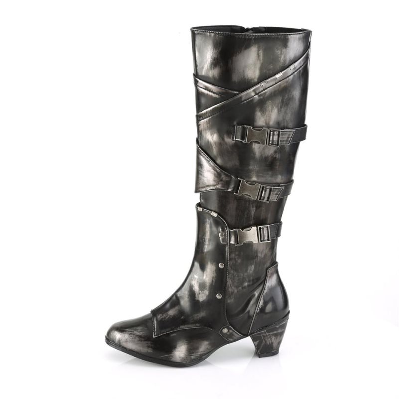 Pleaser Maiden-8820 Knie Laarzen Dames Zwart | BELGIE BEOKZFMI