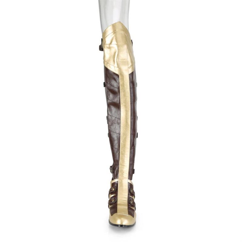 Pleaser Maiden-8830 Hoge Hakken Dames Bruin Goud | BELGIE BERSPXLM