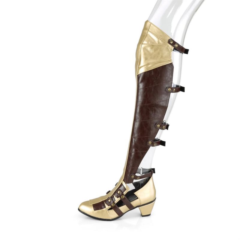 Pleaser Maiden-8830 Hoge Hakken Dames Bruin Goud | BELGIE BERSPXLM