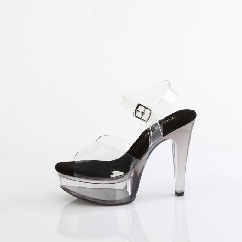 Pleaser Martini-508 Hakken Dames Zwart Grijs | BELGIE BEZSAXKO