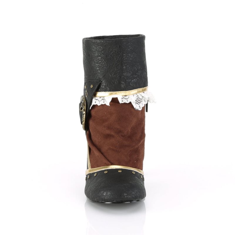 Pleaser Matey-115 Laarzen Dames Zwart Bruin | BELGIE BEWPLBCJ