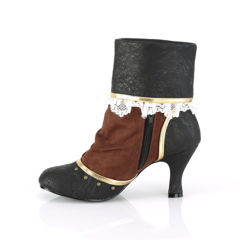 Pleaser Matey-115 Laarzen Dames Zwart Bruin | BELGIE BEWPLBCJ